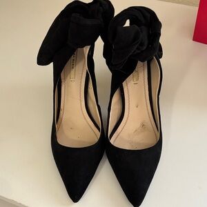 Zara Black Heels with Bow Detail